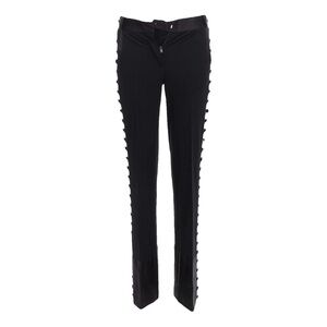 Chloe Stylish Black Button-Detail Pants